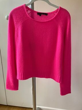360 Cashmere Hot Pink Crewneck Sweater